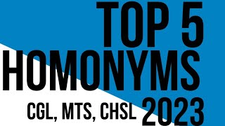 Homonyms in English grammar Homonyms in SSC exams Homonyms in CGL MTS amp CHSL [upl. by Meingoldas]