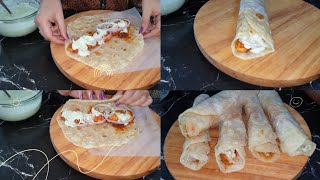 Chicken tikka paratha roll recipe  Crispy chicken roll [upl. by Assinna]