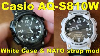 Casio AQS810W Case amp NATO strap modification 4k [upl. by Anewor]