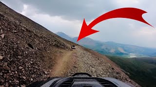 Facing Oncoming Traffic on Colorado’s Mosquito Pass Narrow Shelf Road [upl. by Darcy]