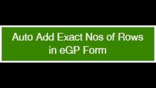 Auto Row Adding in e GP Form Table [upl. by Ahsiadal]