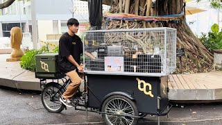 ASMR Cafe Vlog Mini coffee shop Café hopping Bike Mobile Barista Work Coffeebar Kopi Relaxing Mood [upl. by Kirschner]