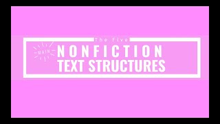 Reading MiniLesson The 5 Nonfiction Text Structures [upl. by Nojed829]