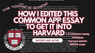 How to Write a Harvard Accepted Common App Essay Common Mistakes to Avoid [upl. by Ahtar196]