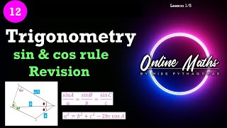 Grade 12 Trigonometry Lesson1  2Dimensional Sin and cos rule Revision Gr11 [upl. by Seta786]