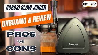 AOBOSI Masticating Cold Press Juicer Review amp Unboxing in under 2 minutes  Amazoncom [upl. by Airdnna]