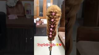 Hairstyle for wedding and Haldi party 🦚🐚🦢🪷shorts hair ytshorts [upl. by Nairda]