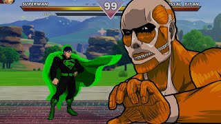 Superman VS Colossal Titan  Mugen Fight [upl. by Stanwinn]