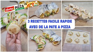 😯3 RECETTES FACILE AVEC DE LA PATE A PIZZA QUI FONT LE BUZZ SUR TIKTOK recetteramadan ramadan [upl. by Maryanne]