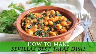 Spanish Spinach and Chickpeas  Espinacas con Garbanzos Recipe [upl. by Uba740]