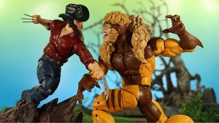 MARVEL LEGENDS LOGAN VS SABRETOOTH REVIEW  WOLVERINE 50TH ANNIVERSARY SERIES [upl. by Yerak779]