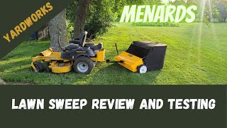 Best Lawn Sweep For Your Money  Menards 42quot Yardworks  Easy way to clean up leaves and grass [upl. by Anikes]