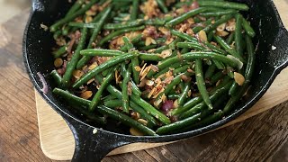 Haricot Vert with almonds and shallots  Delicious and easy French bean recipe for the Holidays [upl. by Retrak]