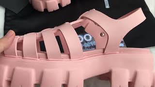 Prada Monolith Foam Rubber 55mm Sandals Alabaster Pink 1X853M3LKKF0E18F055 [upl. by Cherida]