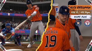 HOME RUN de ALEX BREGMAN ante RANGERS TEXAS  NARRADO por ERNESTO JEREZ en MLB THE SHOW 24 [upl. by Ecaidnac]