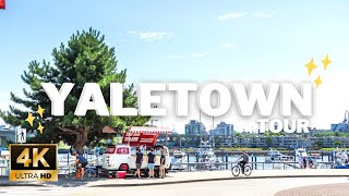 Sunny Vancouver Yaletown Walking Tour 4K [upl. by Assyn]