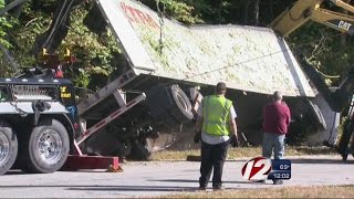 Driver dies in tractor trailer rollover accident [upl. by Yerhpmuh829]