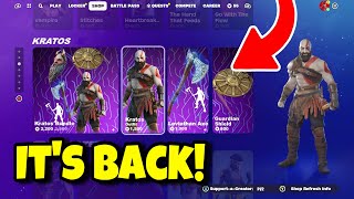 KRATOS SKIN CONFIRMED RETURN RELEASE DATE in FORTNITE ITEM SHOP Leviathan Axe Returning [upl. by Naniac177]