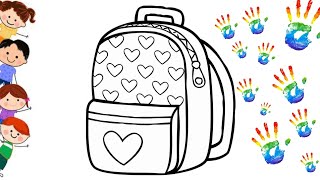 Look And Find Out The Mistake Part 60 For Kids  How To Color School Bag 🎒📚 [upl. by Hembree6]