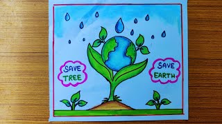 Environment day poster drawingenvironment day drawingsave environment drawingsave tree poster [upl. by Eirrej]