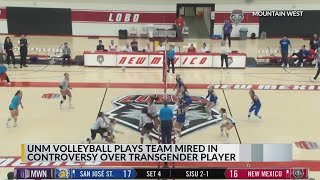 UNM volleyball coach speaks after team plays controversial game against San Jose State [upl. by Dnalloh]