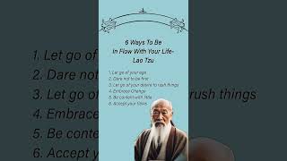 Lao Tzu 6 Ways To Be In Flow With Your Life lifelessons lifeadvice selfdevelopment wisdom [upl. by Janos]