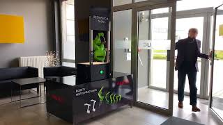 Automated hand disinfection by CR7iA in the FANUC Poland office [upl. by Presley]