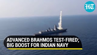 Indian Navy tests Advanced Brahmos Cruise Missile Can strike even deeper at enemy targets [upl. by Novyat466]