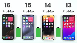 iPhone 16 Pro Max vs 15 Pro Max vs 14 Pro Max vs 13 Pro Max Battery Test  iOS 18 Battery Test [upl. by Brawley]