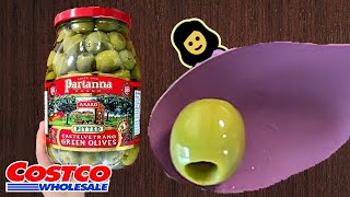 🇮🇹 Partanna Pitted Castelvetrano Green Olives  Costco Product Review [upl. by Vilberg]