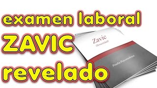 ZAVIC examen laboral revelado PRUEBA PSICOMETRICA SECRETOS REVELADOS [upl. by Pantin]