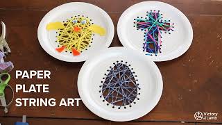 String Art Paper Plate Craft Tutorial by Victory of the Lamb [upl. by Ahsier205]