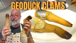 Geoduck 101 How to Clean a Geoduck Clam [upl. by Latreshia]