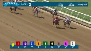 Trust Daddy wins race 2 at Del Mar 9724 [upl. by Dnalwor84]