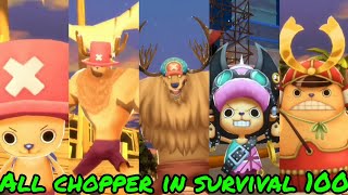 All Tony Tony Chopper survival 100 gameplay in One Piece Bounty Rush  OPBR [upl. by Elocin808]