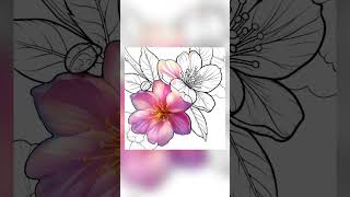 Beautiful coloring flower 🌹saherscreations coloring books [upl. by Leta661]