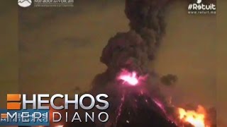 Video Volcán de Colima registra espectacular explosión [upl. by Leeland]