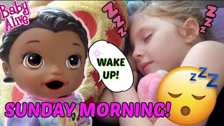 BABY ALIVE does a SUNDAY MORNING ROUTINE SUNDAY FUNDAY The Lilly and Mommy Show FUNNY KIDS SKIT [upl. by Burra]