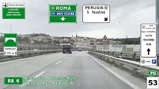 RA 6  Raccordo Autostradale BETTOLLE  PERUGIA  Direzione SS 3Bis [upl. by Elata88]