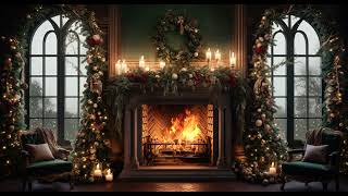 Christmas Ambience 🎄  Winter Fireplace Burning [upl. by Filberto]