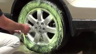 Cleaning Tires Car Brite XTR Wheel amp Tire Cleaner [upl. by Ahseile976]