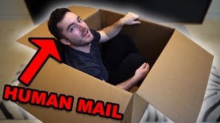 I MAILED MYSELF IN A BOX AND IT WORKED Human Mail ChallengeLegitNot Clickbait [upl. by Fokos20]