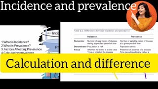 Incidence VS Prevalence  Calculations  Difference Examples [upl. by Rahs]