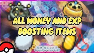 ALL MONEY AND EXP BOOSTING ITEMS IN POKÉMON BRICK BRONZE [upl. by Eeryn]