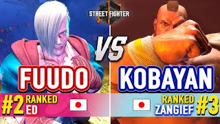 SF6 🔥 FUUDO 2 Ranked Ed vs KOBAYAN 3 Ranked Zangief 🔥 Street Fighter 6 High Level Gameplay [upl. by Trembly197]