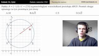 Zad 24 Oblicz promień okręgu opisanego na prostokącie trening do matury [upl. by Barna]