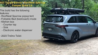 2023 Toyota Sienna  RoofNest Sparrow  Camper Build 20 [upl. by Goto]