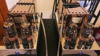 OMG  Audio Mirror SET45 Monoblock Tube Amps Using 6C33c Tubes  audioequipment [upl. by Ariek]