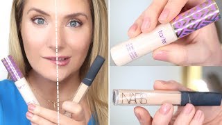 NARS RADIANT CREAMY CONCEALER VS TARTE SHAPE TAPE [upl. by Dinse]