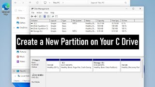 How to Create Additional Storage on C Drive in Windows 11 [upl. by Bartholomew281]